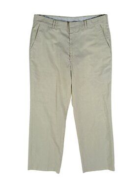 John Weitz W32 X L29 Beige Flat Front Pants Crafted In USA Vintage